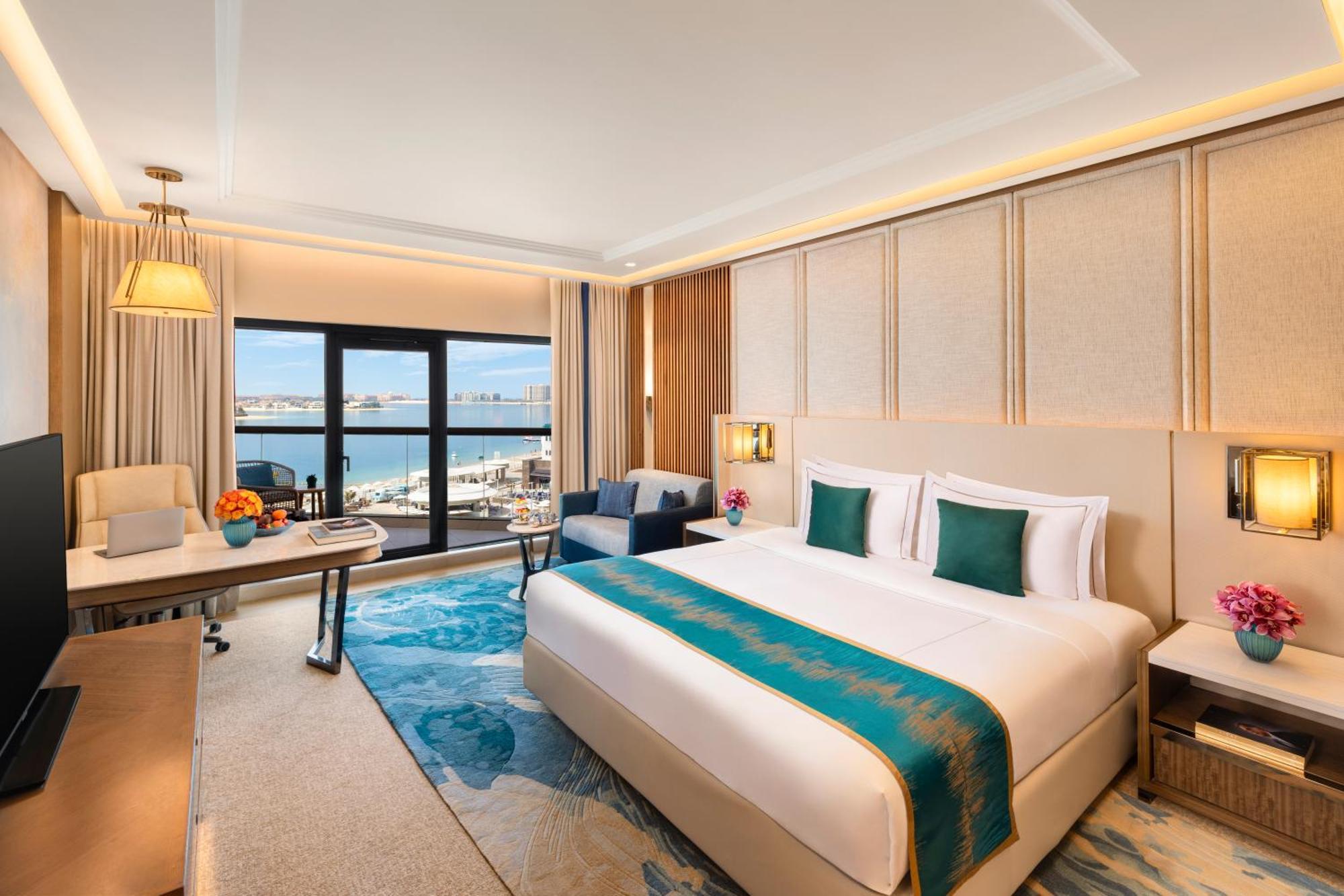 Chambre Lit King-Size Deluxe Palm - Vue sur Mer - Offre Staycation Résidents EAU avec Petit-Déjeuner, Enregistrement Anticipé, Départ Tardif et 30 % de Réduction sur la Nourriture, les Boissons, le Spa et la Blanchisserie